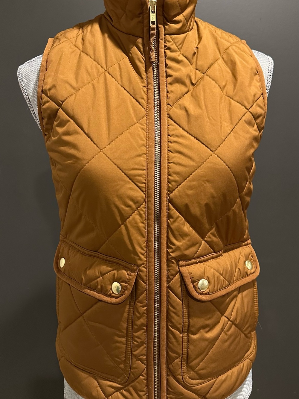 J. Crew Quilted Sleeveless Vest in Warm Mustard
